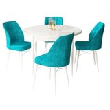 Hanah home Set Trpezarijski sto i 4 stolice, tirkizna i bijela | Eponuda.ba