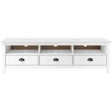 vidaXL TV omarica Hill Range bela 158x40x47 cm trdna borovina | Shoptok.si