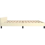  Posteljni okvir z vzglavjem krem 200x200 cm umetno usnje, (20902994) | Shoptok.si