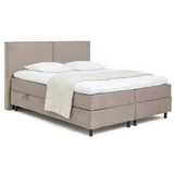Sivorjava boxspring postelja s prostorom za shranjevanje 160x200 cm Elva Bold –