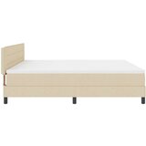  Postelja boxspring z vzmetnico krema 200 x 200 cm blago, (5000125954) | Shoptok.si