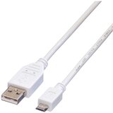 Value USB kabel USB 2.0 USB-A vtič\, USB-mikro-B vtič 0.15 m bela zaščiten 11.99.8751, (20417289) | Shoptok.si