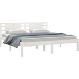 Posteljni okvir bel iz trdne borovine 200x200 cm, (20645524) | Shoptok.si