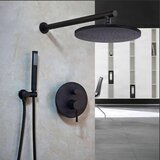 EYN Črni podometni tuš sistem - dva izhoda | Črna prha BP1225 — 20 cm | Shoptok.si