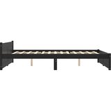  Okvir za krevet od masivnog drva crni 140 x 190 cm | shoptok.hr