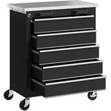 HOMCOM Delovni voziček jeklo, nerjaveče jeklo 65,5D x 34,5Š x 76V cm Črna, (5000242380) | Shoptok.si