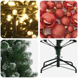  Umjetno božićno drvce s kuglicama 120 cm 150 LED lampica - 120 cm s LED-ima i crvenim lopticama | shoptok.hr