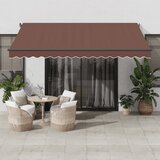 vidaXL Avtomatsko zložljiva tenda z LED rjava 400x300 cm Cene