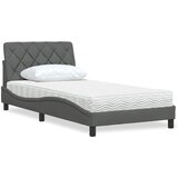 vidaXL Postelja z vzmetnico temno siva 100x200 cm blago Cene