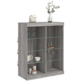 vidaXL Komoda z LED lučkami siva sonoma 81x37x100 cm | Shoptok.si