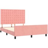  Posteljni okvir z vzglavjem roza 140x190 cm žamet, (20904744) | Shoptok.si