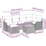  Sjedeća garnitura za vrt s jastukom 7 pcs Crna Poli ratan | shoptok.hr