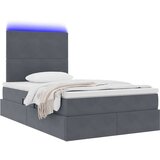  LED krevet za pohranu s madracem Tamnosiva 120 x 200 cm Baršun | shoptok.hr