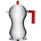 Alessi pulcina kafetiera espresso za 3 skodelice / rdeč ročaj / aluminij, (20455162) Cene