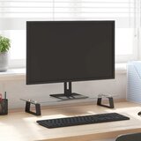 vidaXL Stojalo za monitor črno 60x20x8 cm kaljeno steklo in kovina | Shoptok.si