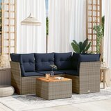  5-dijelni set vrtnih sofa od poliratana s jastucima sivi | shoptok.hr