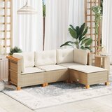 Maison Chic Seti vrtnega pohištva - Vrtna garnitura - Vrtni pohištvo set 4-delna z blazinami bež poli ratan, (21815625) | Shoptok.si
