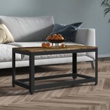 vidaXL Klubska mizica temno rjava in črna 90x45x45 cm MDF in železo Cene