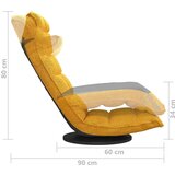 vidaXL Okretna podna stolica od tkanine boja senfa | shoptok.hr