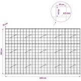  Gabion s žicom debljine 5 mm i mrežom 10x10 cm 250x10x150 cm | shoptok.hr