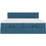 vidaXL Otomanski posteljni okvir z vzmetnicami moder 160x200 cm žamet, (21611719) | Shoptok.si