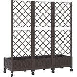  Vrtni saksija s rešetkom i kotačima Smeđa 120 x 40 x 131,5 cm | shoptok.hr