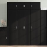 vidaXL Visoka omara črna 70x42,5x185 cm inženirski les Cene