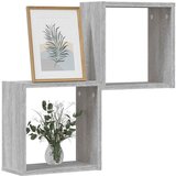 vidaXL Stenske police kockaste 2 kosa sonoma sive 30x15x30 cm | Shoptok.si