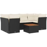 Maison Chic Seti vrtnega pohištva - Vrtna garnitura - Vrtni pohištvo set 7-delna z blazinami črn poli ratan, (21802622) | Shoptok.si