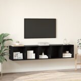 vidaXL Set TV omar 2 pcs Črni hrast 37 x 37 x 142.5 cm Konstruiran les Cene