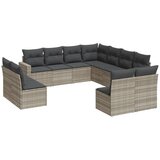 Maison Chic Seti vrtnega pohištva - Vrtna garnitura - Vrtni pohištvo set 11-delna z blazinami sv. siv poli ratan, (21816059) | Shoptok.si