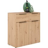 XORA komoda, črna, barve hrasta | Shoptok.si