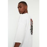 Trendyol White Men's Oversize Fit Crew Neck Short Sleeve Printed T-Shirt | ePonuda.com