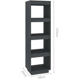 vidaXL knjižna omara za razdelitev prostora siva 40x35x135 cm borovina | Shoptok.si