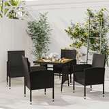  5-dijelni vanjski blagovaonski set od poliratana crni | shoptok.hr