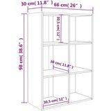 Ormarić Knjižna omara/komoda betonsko siva 66x30x97,8 cm iverna plošča, (20622921) | Shoptok.si