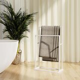 vidaXL Prostostoječe stojalo za brisače belo 48x24x78,5 cm železo Cene