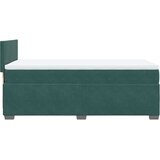 vidaXL Box spring postelja z vzmetnico temno zelen 90x190 cm žamet | Shoptok.si