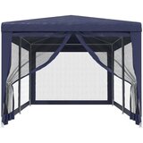 Šator za zabave sa 6 mrežastih bočnih zidova plavi 3 x 6 m HDPE | shoptok.hr