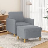vidaXL fotelj s stolčkom za noge svetlo siv 60 cm blago | Shoptok.si