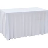  Rastezljive navlake za stol 2 kom duge 120 x 60,5 x 74 cm bijele Cijene