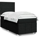  Krevet s oprugama i madracem crni 100 x 200 cm od tkanine | shoptok.hr