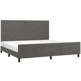  Posteljni okvir z vzglavjem temno siv 200x200 cm žamet, (20794784) | Shoptok.si