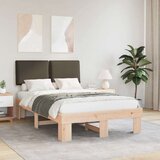 vidaXL Posteljni okvir z oblazinjenim vzglavjem Taupe 120 x 200 cm | Shoptok.si