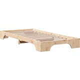 vidaXL Posteljni okvir Naravna barva Trdno borovo les 90 x 190 cm | Shoptok.si