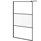Pregrada za tuširanje 115 x 195 cm s mutnim staklom ESG crna | shoptok.hr