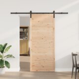 vidaXL Drsna vrata Rjava 80 x 208 cm Trdna borovina | Shoptok.si