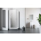 Corniche kutna tuš kabina Light (80 x 80 x 190 cm, Debljina: 5 mm, Srebrne boje) + BAUHAUS jamstvo 2 godine Cijene