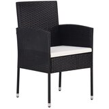 Maison Chic Vrtni stoli - Stol za vrt s kremno belimi blazinami 4 kosi črn poli ratan JS1987, (21878147) | Shoptok.si