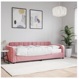 vidaXL Dnevna postelja z vzmetnico roza 80x200 cm žamet | Shoptok.si